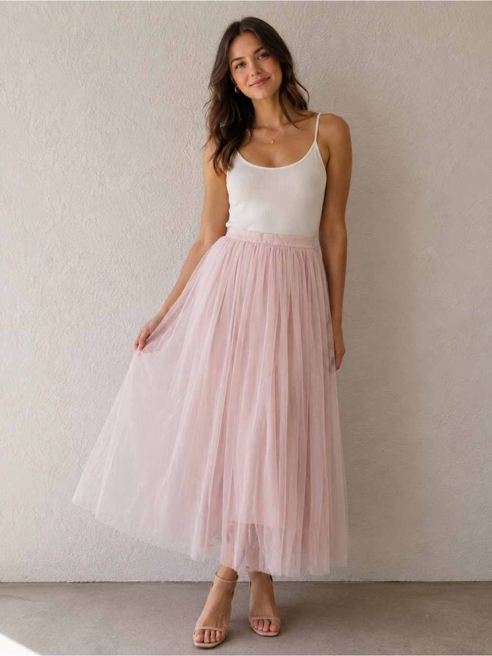Jenny Yoo Collection Blush Pink Louise Tulle Maxi Skirt Size 4